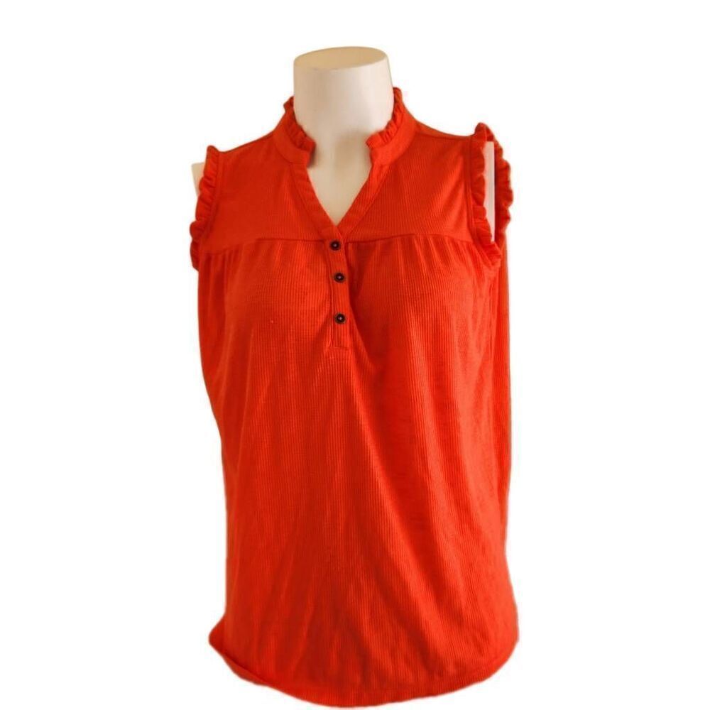 Maurices xs womens tangerine orange blouse sleeveless NWT